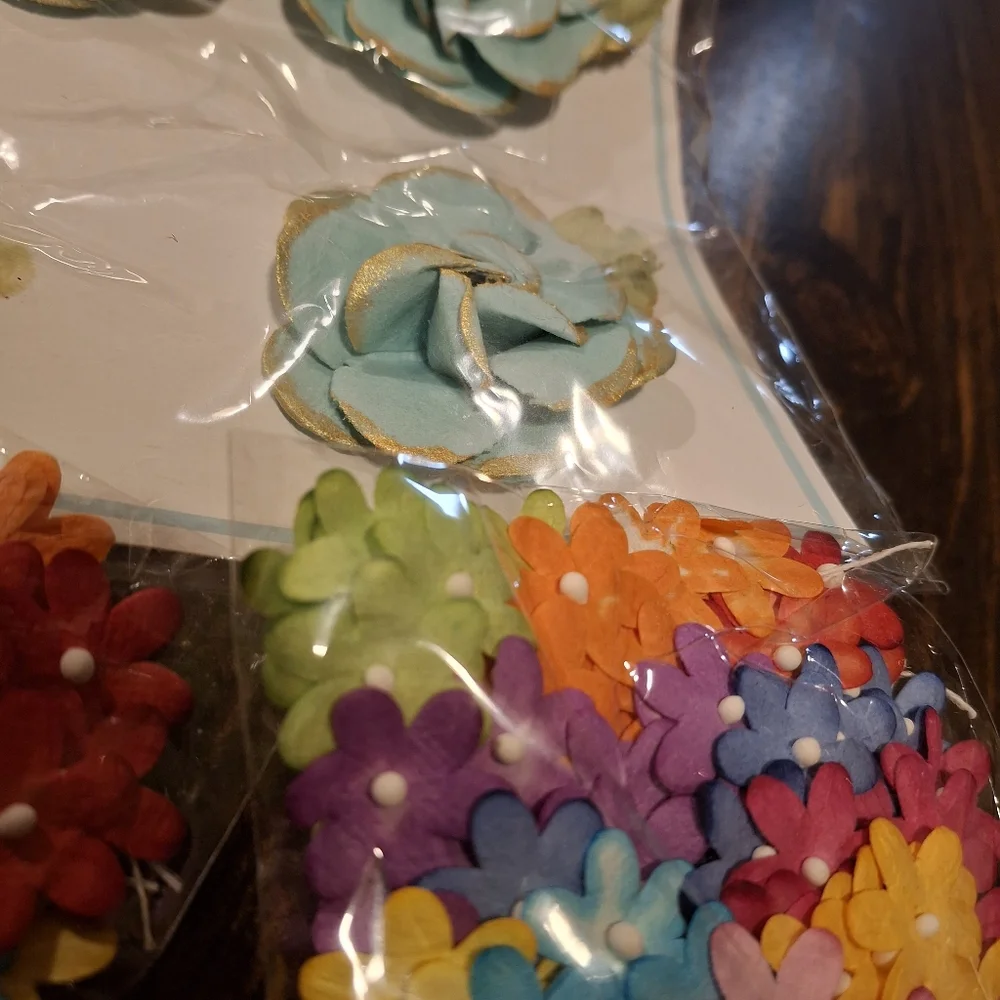 Paper Flower Floral Paper Crafts Mixed Media Scrapbook Art Supply  Embellishment